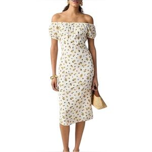 J. Crew Stephanie Floral Off-the-shoulder slip dress budding rose print NWOT 8 🌹